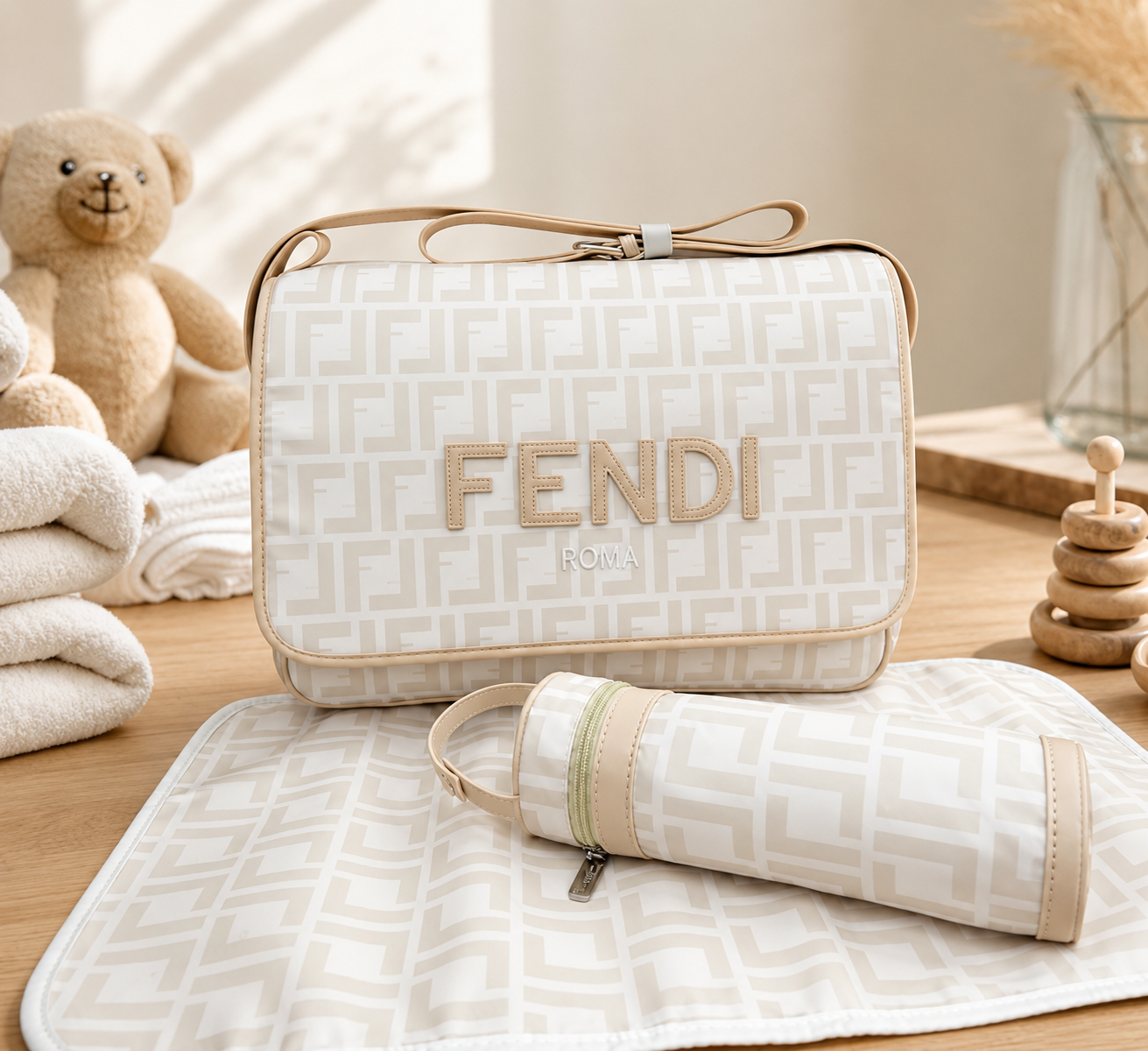 Fendi changing bag white