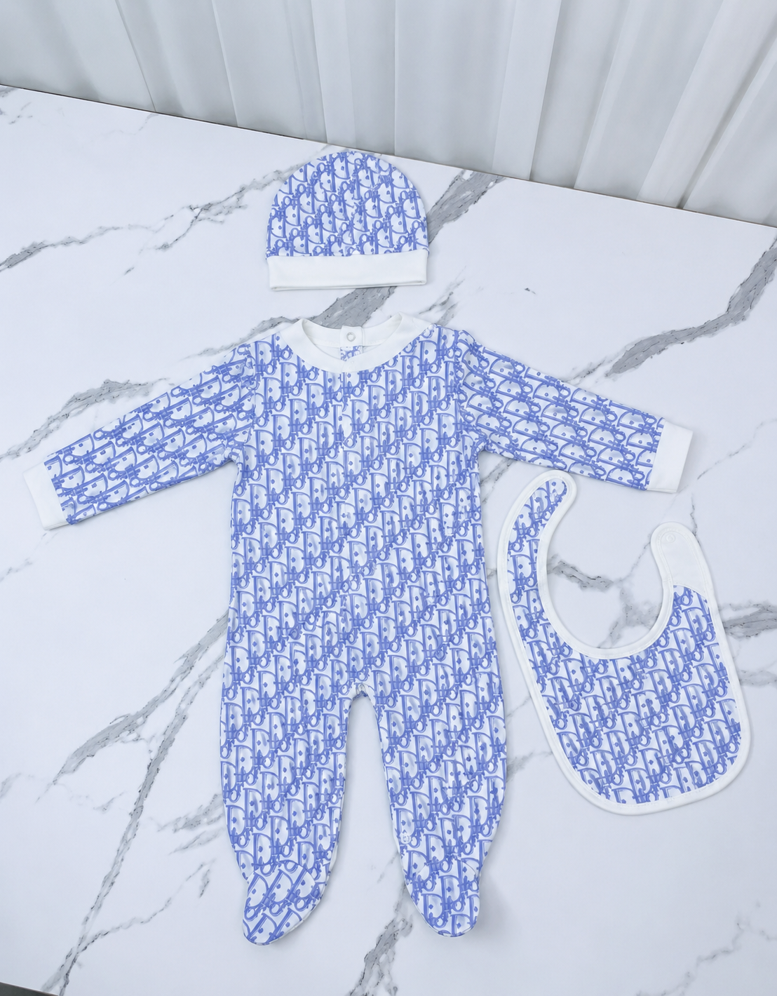 Blue Dior baby grower