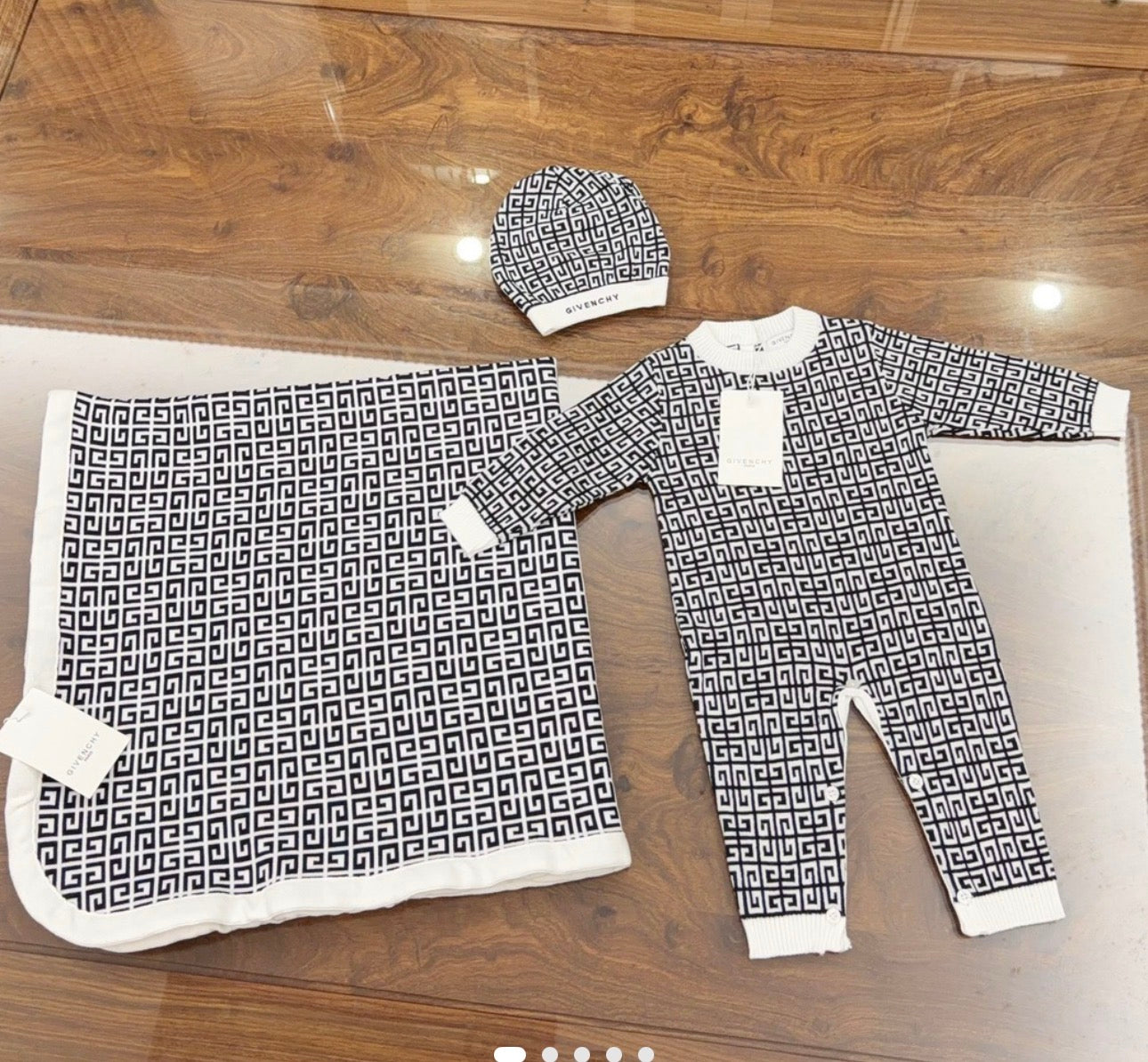 Givenchy style romper and blanket