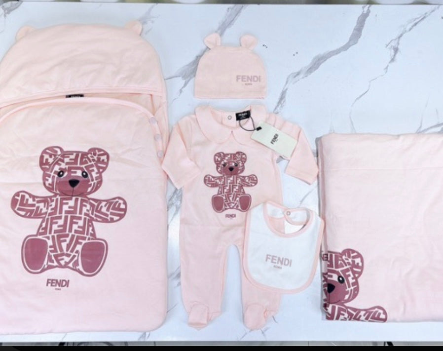 Pink baby set & bib