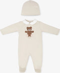 Beige baby grower & hat