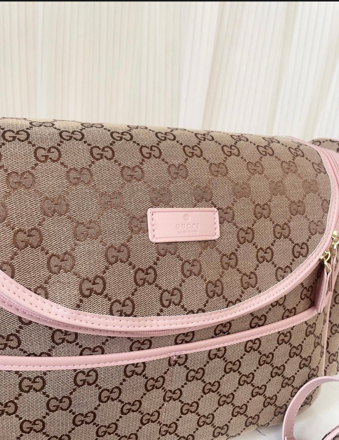 Plain brown & pink  bag set