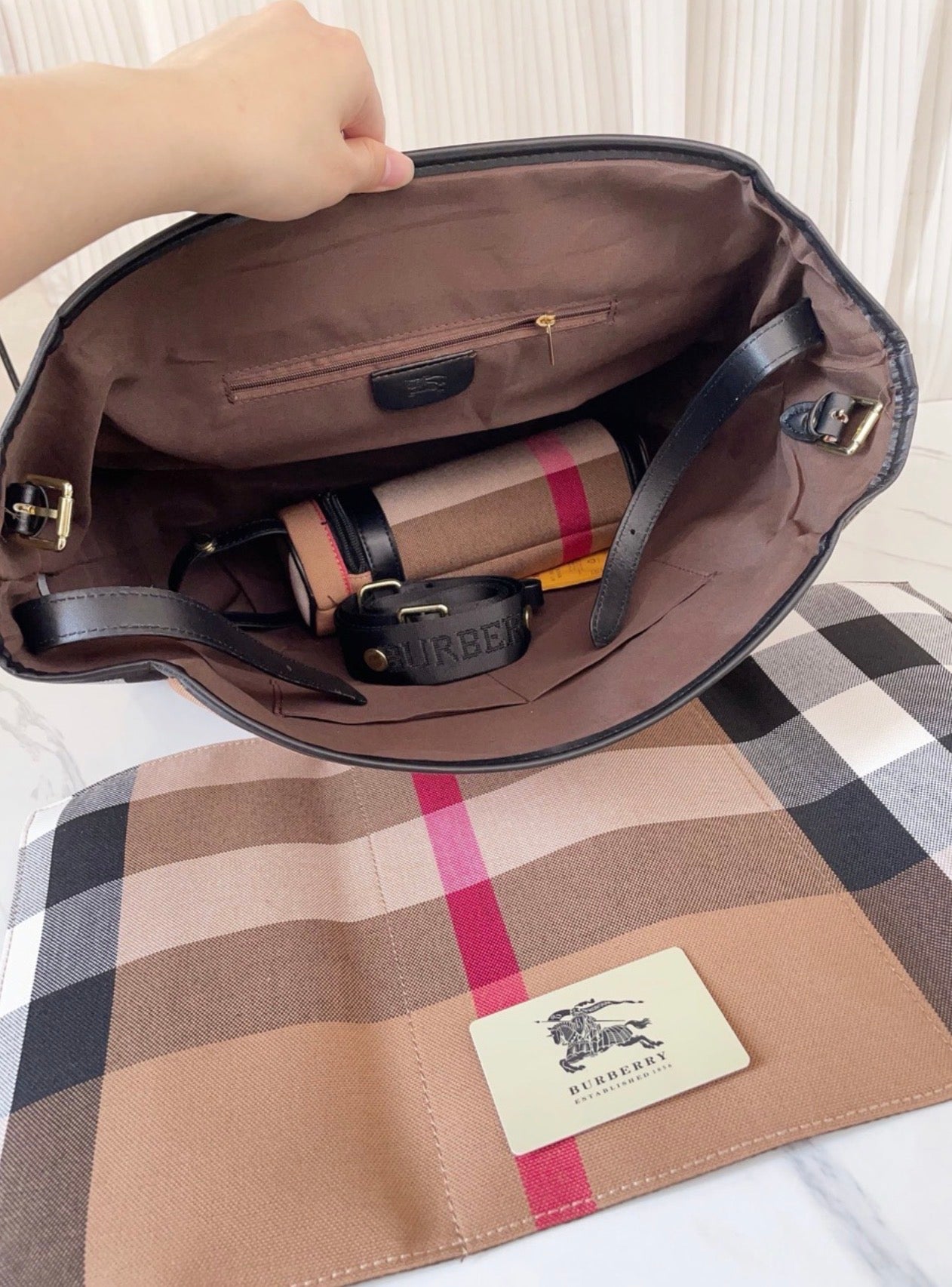 Striped baby bag