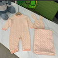 Pink baby fendi grower and blanket set
