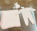 Pink baby grower and blanket