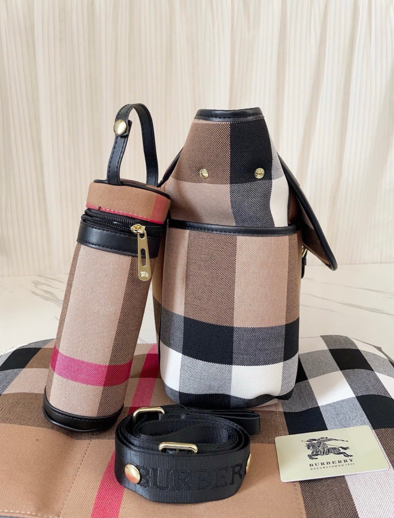 Striped baby bag