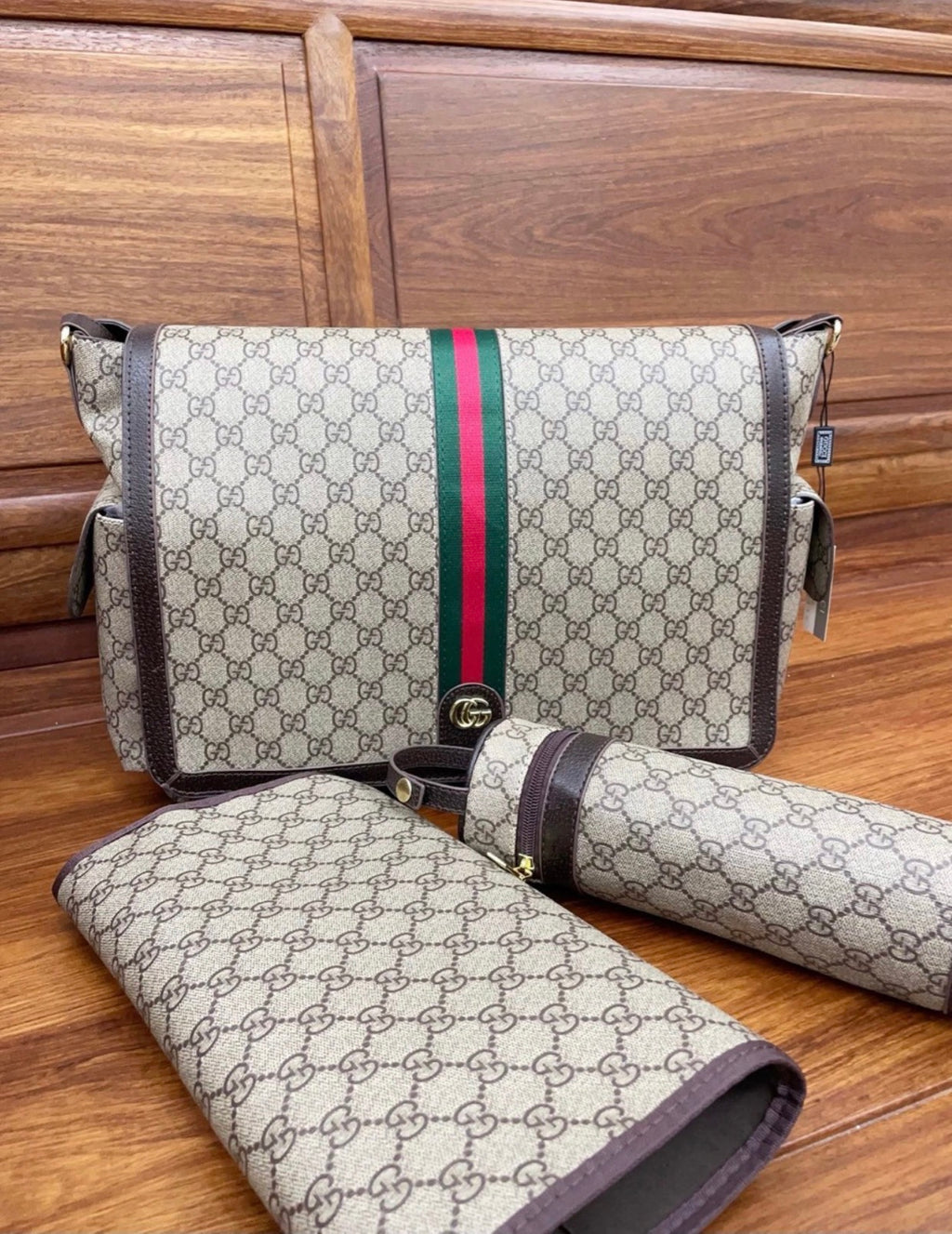 Red & brown bag set